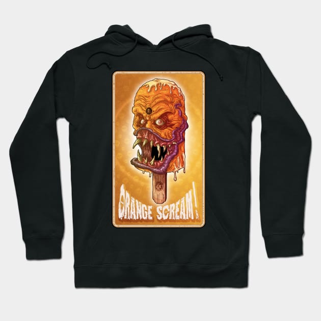 Orange Scream, Ice Cream Hoodie by HEJK81